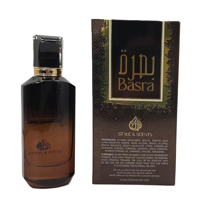 STYLE & SCENTS BASRA Eau de Parfum for Men 100ml – Bold Oud Perfume with Cambodian Oud, Nutmeg, Geranium & Vanilla – Long-Lasting 18–24h – Made in UAE (MDO011)