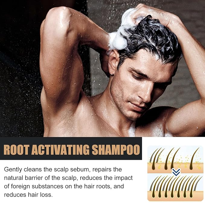 2Pcs Root Activator Shampoo - Hair Growth Root Activator Shampoo for Men and Women - Natural Formula for Hair Loss and Thinning Hair