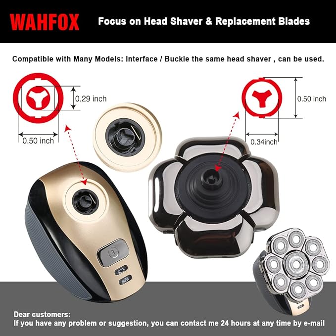 Upgraded 9 Blades Body & Head Shaver for Head Shaver Many Brands 9 Blades Replacement Shaver Head Blade 9 Heads Beard Electric Razor Shaver Head for Blad Men
