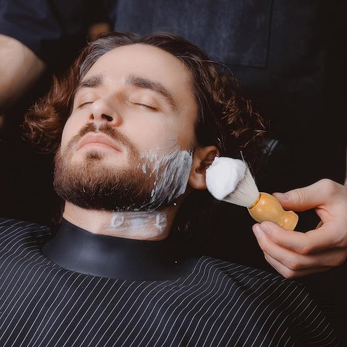 4pcs Soft Beard Shaving Brush Wood Handle Shave Accessory for Men for Beard Styling and Rich Creation Reliable Barber and Home Use