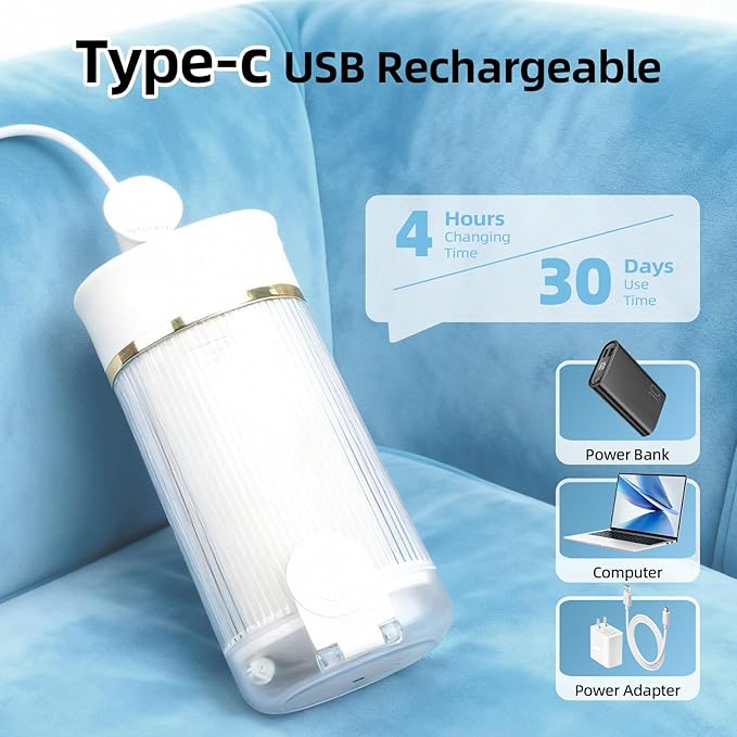 Portable Travel Water Dental Flosser: Mini Cordless Oral Irrigator with Telescopic 180ML Tank 3 Mode 5 Nozzles, IPX7 Waterproof Teeth Cleaner for Braces, Orthodontic, Sensitive Gums Home