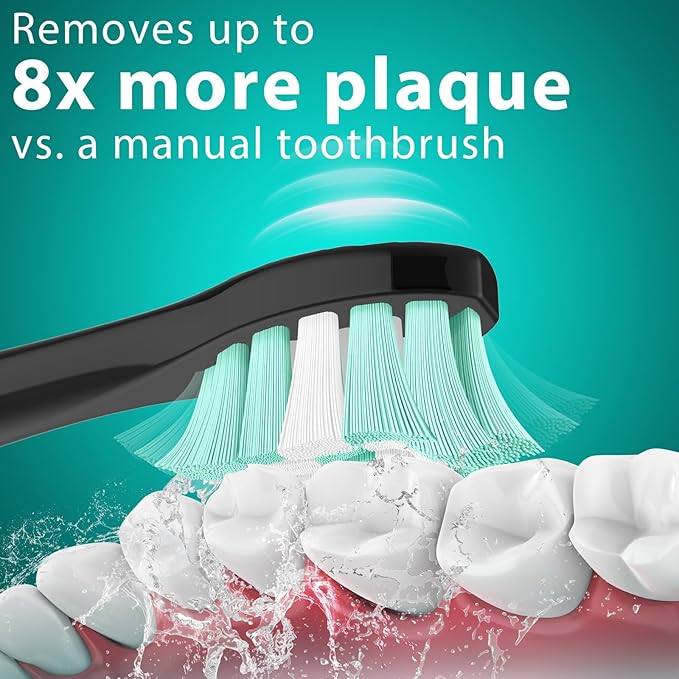Toothbrush Heads for Philips Sonicare Replacement Heads, Replacement Brush Head Compatible with Phillips Sonicare Click-on 4100 5100 Electric Toothbrush C2, 4 Pack, Black
