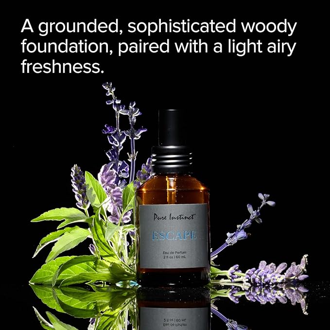 Pure Instinct ESCAPE The Original Pheromone Infused Essential Oil Perfume Cologne - Men's Collection - TSA Ready (Spray Bottle 2 Fl. Oz./60mL)