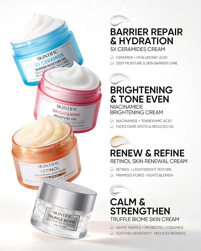 Face Moisturizer with 5X Ceramides, Hydrating Moisture Barrier Repair Cream for Sensitive/Oil Skin Types, Hyaluronic Acid & Centella, Daily Facial Moisturizer, Non-Comedogenic 100g/3.53fl.oz