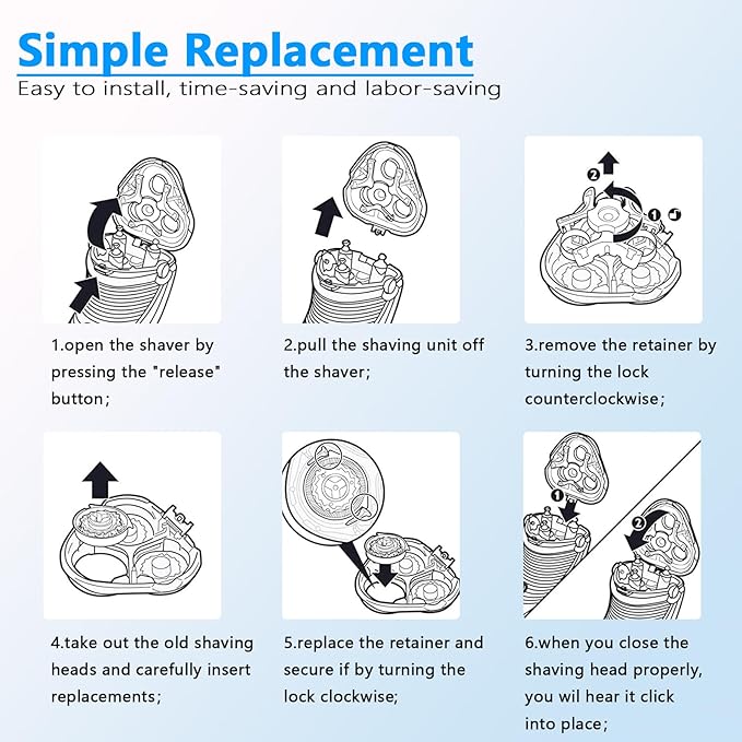 SH50/52 Replacement Head Compatible With Norelco 5000 Series Electric Shavers, Sh50 Replacement Head Compatible With Norelco Shaver S5000 S5110 S5100 S5080 S5420 S5070 Heads