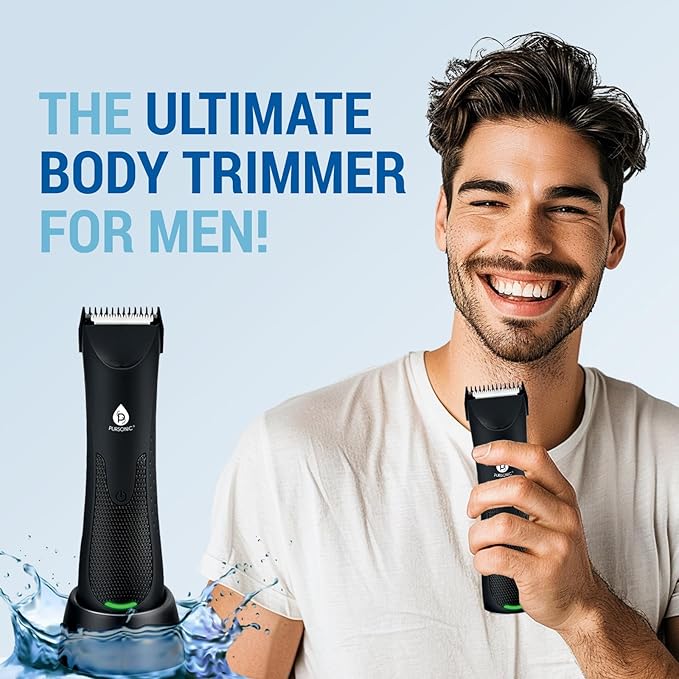 Pursonic Mario Lopez Wireless Beard Trimmer for Men, Body Hair Trimmer & Shaver with LED Light – Beard Shaver for Men MLTCA40 Precision Grooming, Black