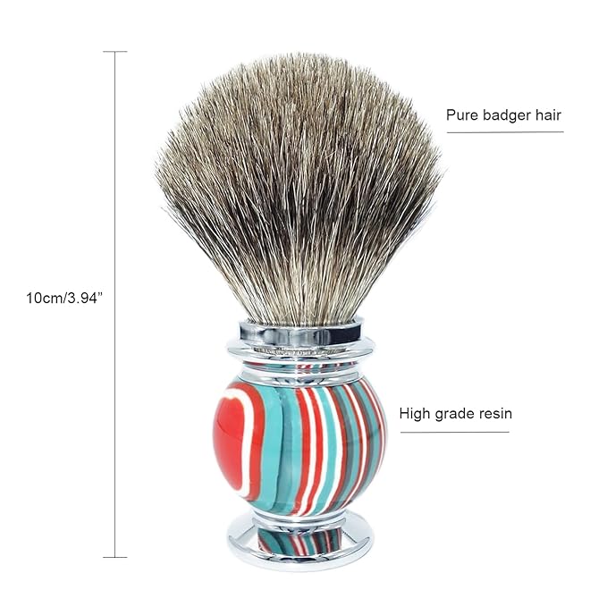 Professional Men's Shaving Brush Natural Pure Badger Hair Bristle Knot Barber Grade Daily Grooming Tool Gift for Husband Father Brother Boyfriend