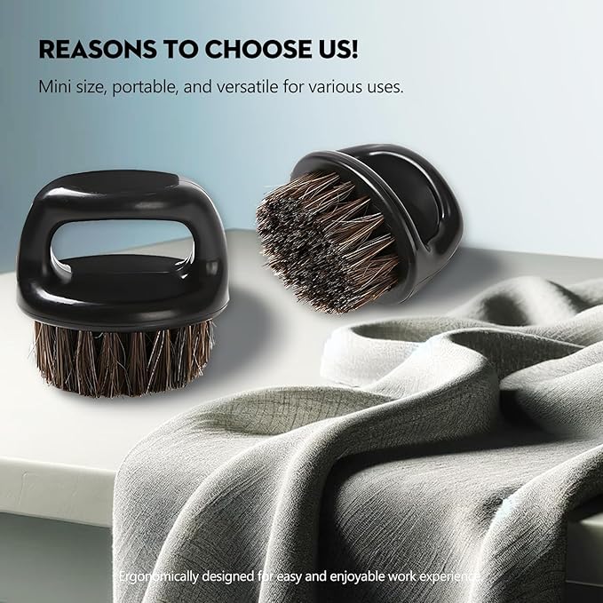 2-Pack Professional Knuckle Brush for Barbers - Essential Beard and Mustache Grooming Tool for Barbering and Styling - Suitable for All Hair Types.