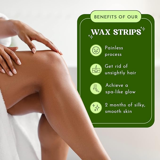 MOOM Hair Removal Wax Strips, 48 Count - Reusable & Washable Polycotton Strips for Maximum Hair Removal, Perfect for Bikini Area, Leg, Eyebrows, Body & Face - Unisex Use