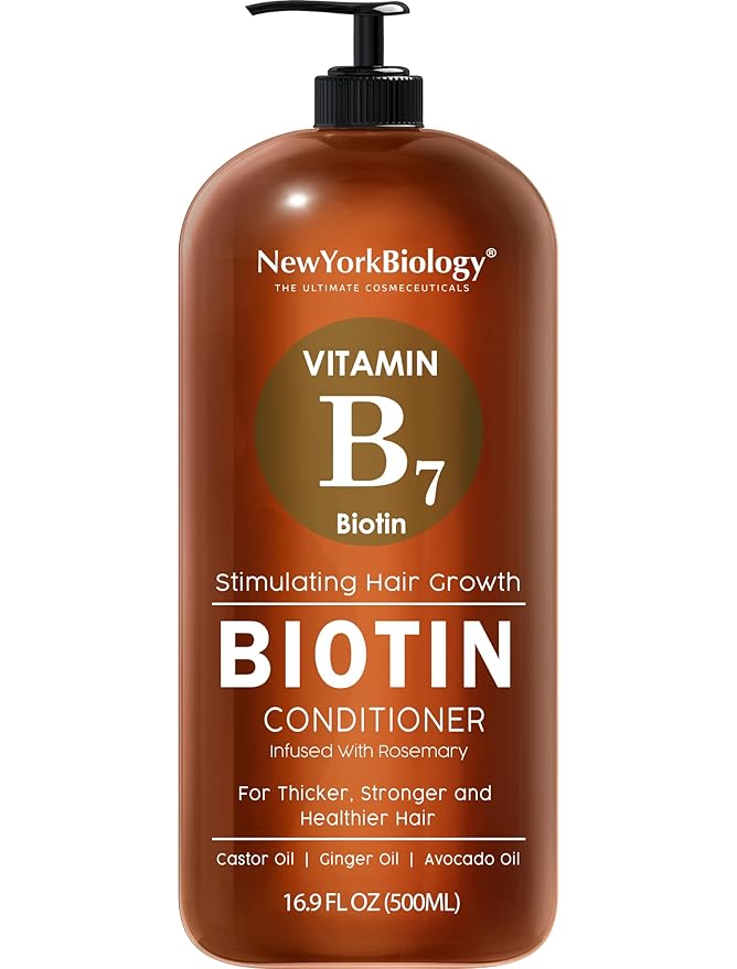 New York Biology Biotin Conditioner for Hair Growth and Thinning Thickening Formula for Hair Loss Treatment For Men & Women Anti Dandruff - 16.9 fl Oz