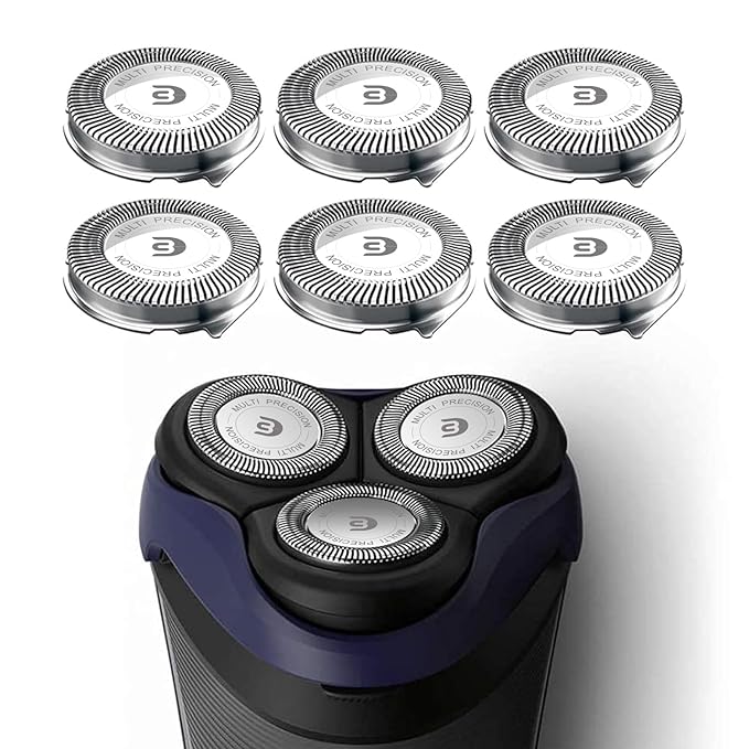 SH30 Replacement Heads Compatible with Philips Norelco Series 3000, 2000, 1000 and S738 with Durable Sharp Blade. 6-Pieces Pack