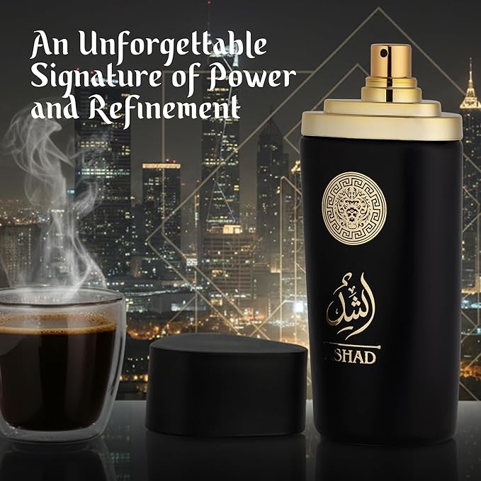 SAADAH Ashad Eau De Parfum for Men 4.0 Fl.oz, 120ml Oriental Amber Spicy Fragrance, Bold Black Pepper Tobacco Pineapple, Coffee Patchouli Vanilla Amber, Long Lasting Masculine Luxury Scent