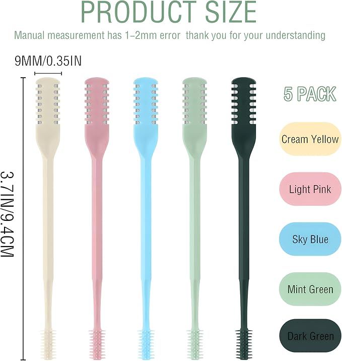 5PCS 2-in-1 Nasal Hair Cutter,Double Sided Nose Hair Trimmer for Men&Women,360° Rotating Manual NoseHair Cutter,Nose Hair Knife,Portable Nostril Hairs Remover Tool for Home Travel Essentials,Colorful