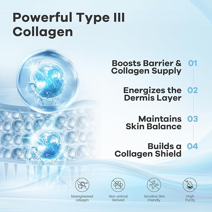 Recombinant Collagen Face Cream - Barrier Repair Moisturizer Cream with Panthenol Centella Licorice Complex for Hydrating Soothing Strengthening for Women & Men for Sensitive Skin S1-50G