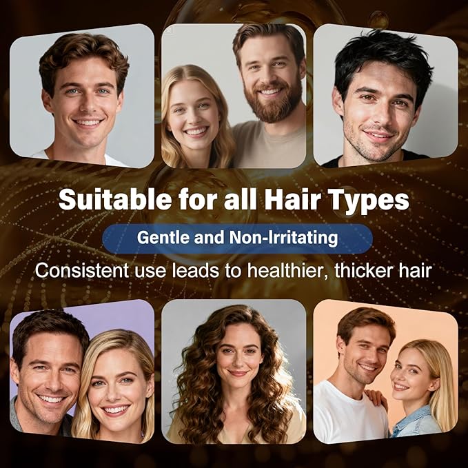 3 Pack 5% Minoxidil for Men and Women,Minoxidil Beard and Hair Growth Serum(Biotin-Infused) with Sponge Applicator for Thinning Hair and Sparse Beards,4-Month Supply 3 x 2.7 FL OZ
