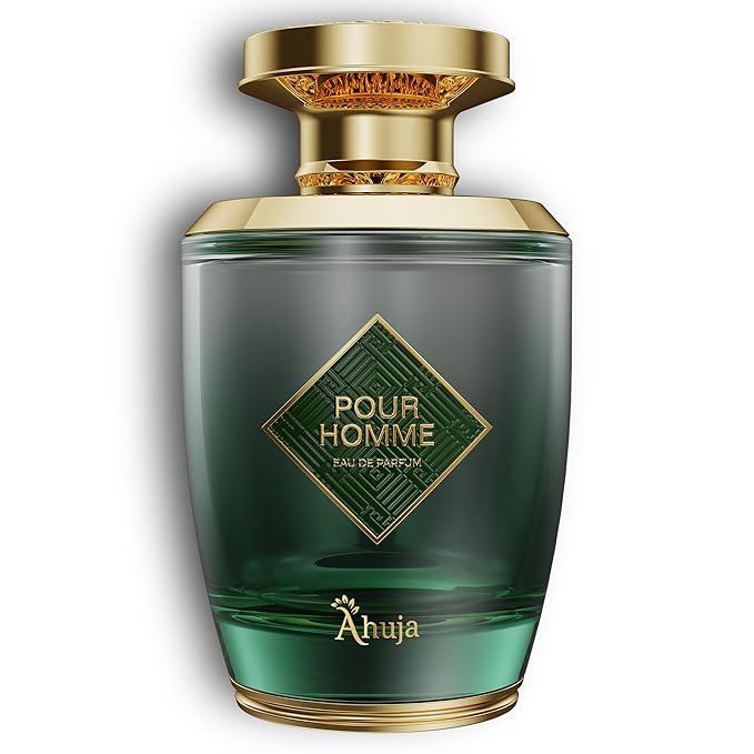 AHUJA Pour Homme Eau de Parfum for Men 3.4 fl oz – Long Lasting Men’s Fragrance w/Citrus & Fruity Notes – Original Cologne for Men – Bold, Elegant & Luxury Perfume Gift for Him – Premium EDP Scent