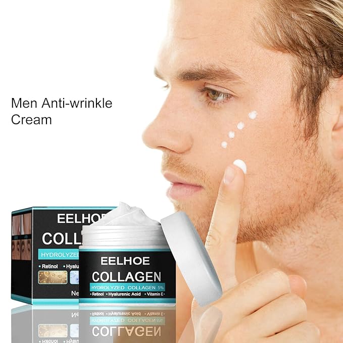 Retinol Face Cream for Men with Vitamin E & Hyaluronic Acid – Anti-Wrinkle, Deep Hydration, Firming & Moisturizing Day & Night Cream – Gentle Formula for Smooth, Youthful Skin – 1.06 oz