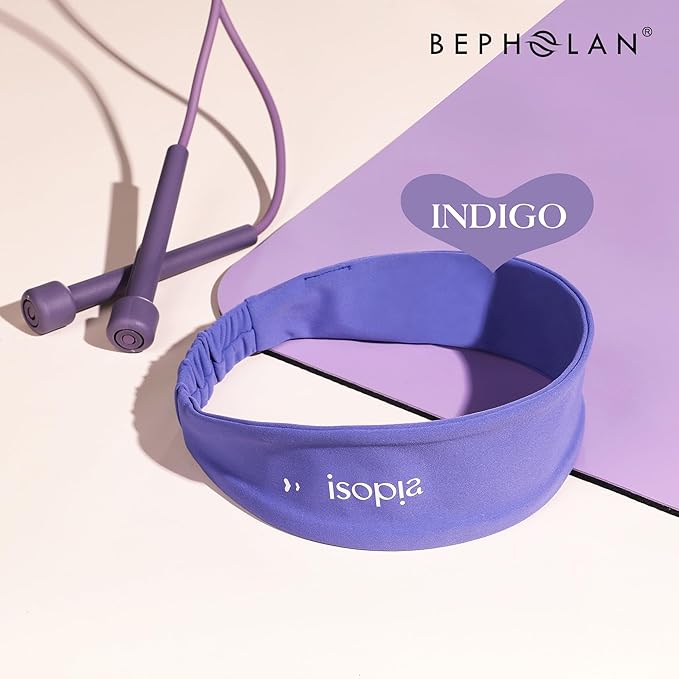 BEPHOLAN Eyelash extension isolation headband, purple headband Sport Headbands for Women, Elastic Soft Fabric Non-Slip Hair Bands Hair Warp for Daily Workout Yoga Running Sports