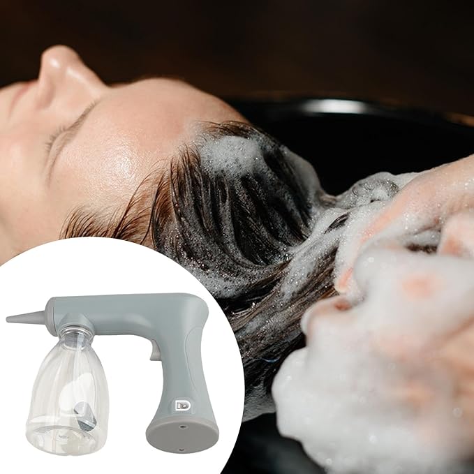 Foam Machine Professional Hot Lather Machine Cold and Hot Perm Convenient Reusable Lather Maker Charging for Salon Household, gray 300ml