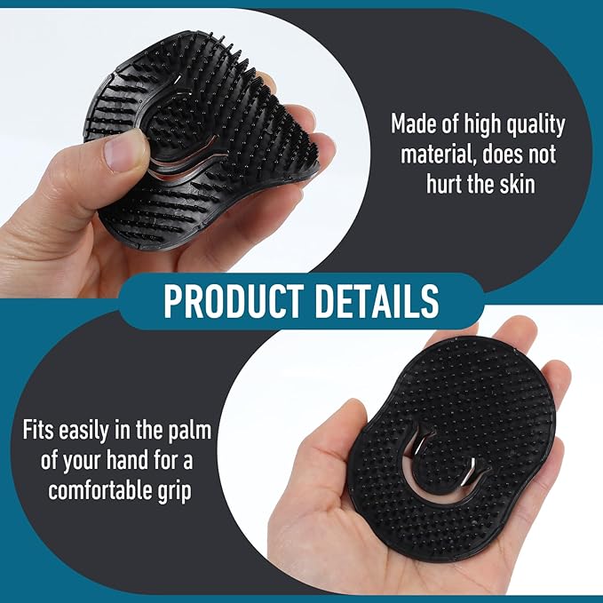 12 Pcs Soft Pocket Combs for Men, Scalp Massage Shampoo and Beard Grooming Wave Palm Hair Brush Scalp Massager Brush Men(Black)