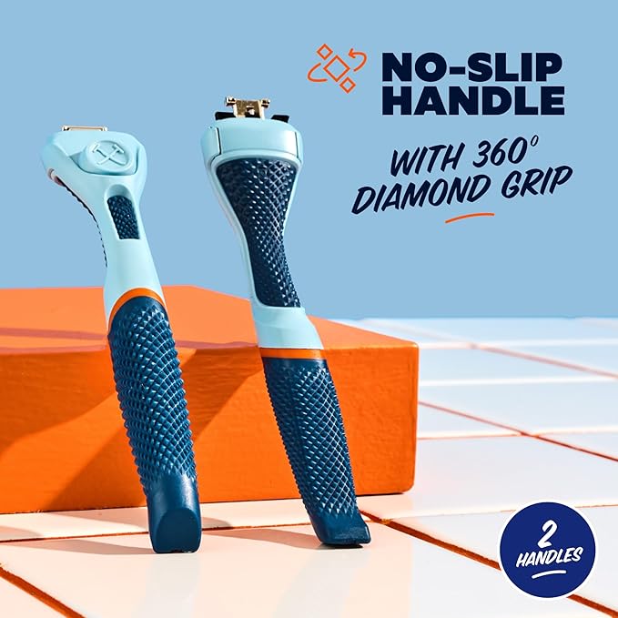 Dollar Shave Club | Razor Handle (2 Pack) Blue | Replacement Razor Blade Handles