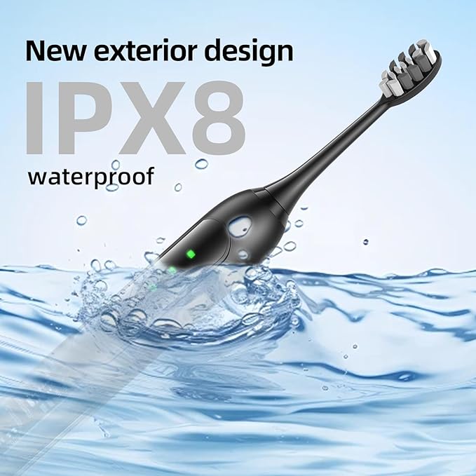 Adult Sonic Electric Toothbrush with 10 Brush Heads, Travel case, and wall Bracket, Suitable for Both Adults and Children, IPX8 Waterproof, USB Charging, 42000VPM, Black