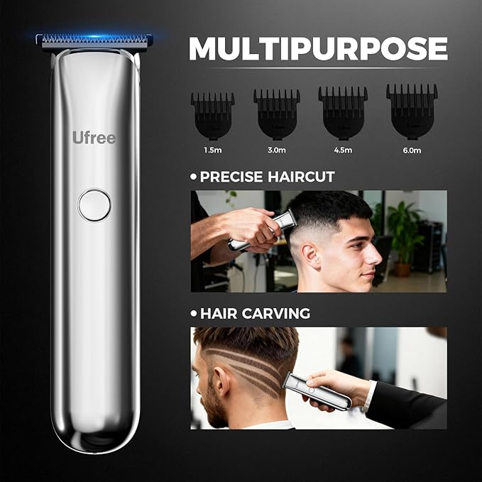 Ufree Beard Trimmer and Foil Shaver Kit, Electric Razors for Men, Precision T Blade Hair Trimmer, Waterproof Travel Shaver, Cordless Clippers Set for Mustache Facial Hair Cutting, Men Grooming Gifts