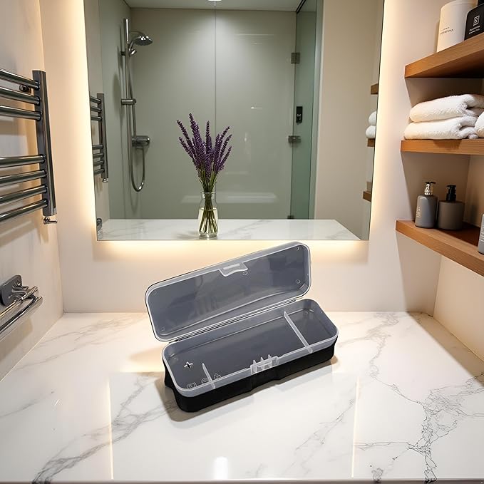 Transparent Shaving Box for Shaver Razor, Razor Protector Plastic Box Cover Container Storage for Manual Razor System Shaver Accessories, Men's Electric Shaver Accessories