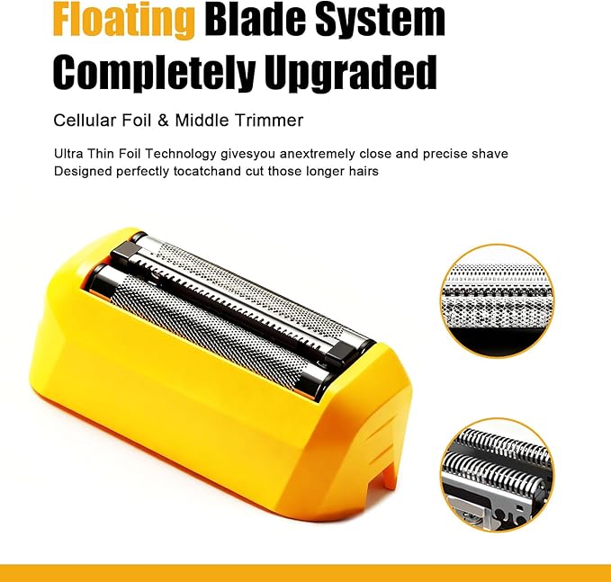 Shaver Replacement Foils Heads for Wahl Yellow Lifeproof Series 7061, 7045-100 Shavers (Yellow)