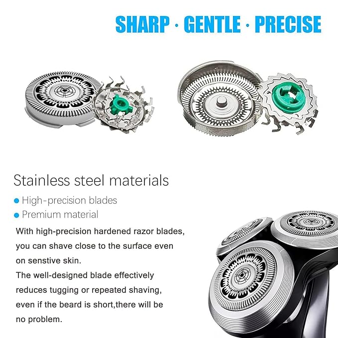 SH60 Replacement Heads Compatible with Philips Norelco 6000 Replacement Electric Shaving Head Razor Blades Series 6000 S6810, S6820, S6850, S6880/81,for Norelco 6000,Sh60 Replacement Heads