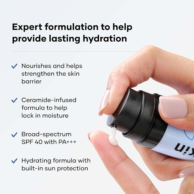 Cureskin Ceramide Moisturizer SPF 40 PA+++ Skin Barrier Repair Face Moisturizer for Men and Women | Hyaluronic Acid Moisturizer for Face | Anti Aging Cream for Women and Men, 1.76 Ounce (Pack of 2)