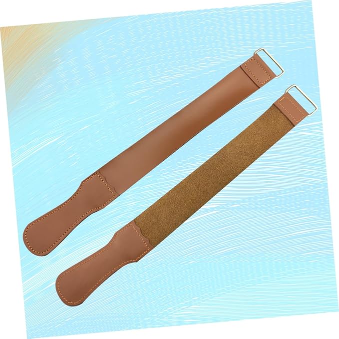 BESTYASH 2pcs Leather Strop Set Cowhide Sharpening Cloth for Straight Vintage Polishing Tool for Blades and Woodworking for Barbers and Shaving Enthusiasts