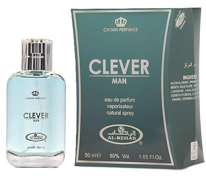 Al Rehab Clever Man – Fresh, Citrus, Aromatic, Woody – Eau de Parfum Spray for Men, 1.7 Ounce / 50ml