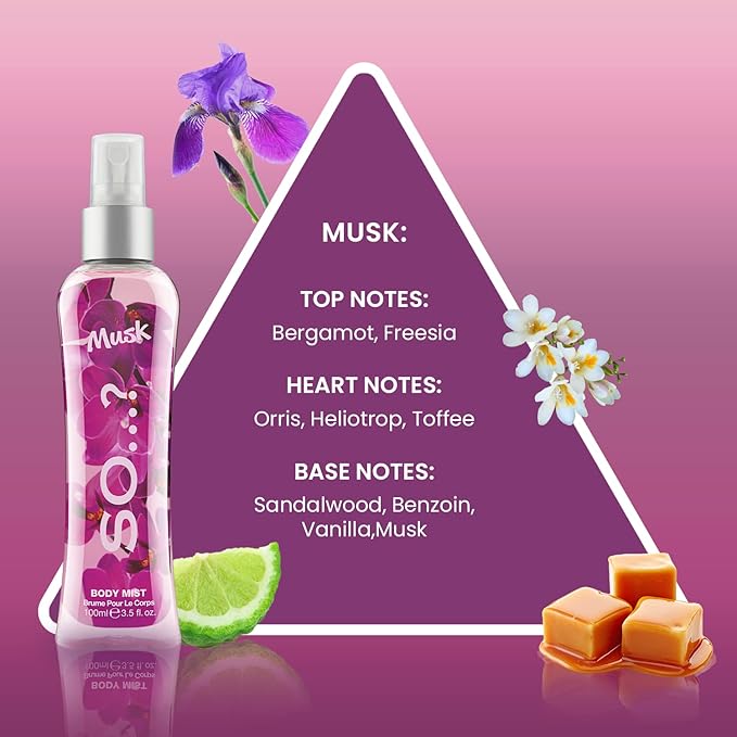 Musk Body Mist by So…? - Woody Scent - Perfume for Women with Bergamot, Toffee, Vanilla Notes - Gifts Body Spray for Women - 3.5 oz