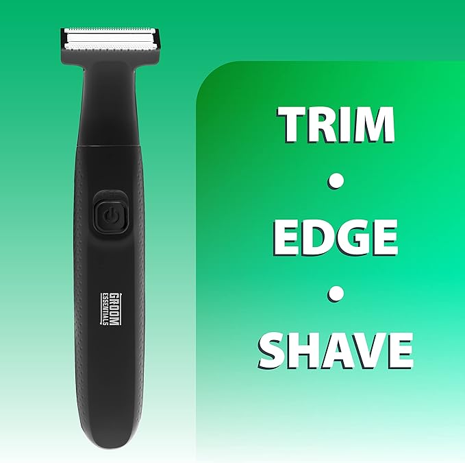 ChargeWorx Groom Essentials ONECUT Electric Shaver for Men, Dual-Blade Foil Shaver for Beard and Mustache, Body-Hair Trimmer with Detachable Head, Cordless Travel Electric Razor with Rotating Switch