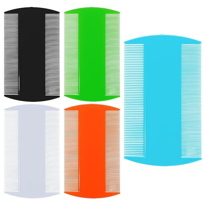 3.5" Double-Sided Pocket Comb, 5 Packs Mustache 2 Sides Combs, Dandruff Removal Hair Combs for Men's Beard Mustache Detangling Knots Hair Free, 5 Color