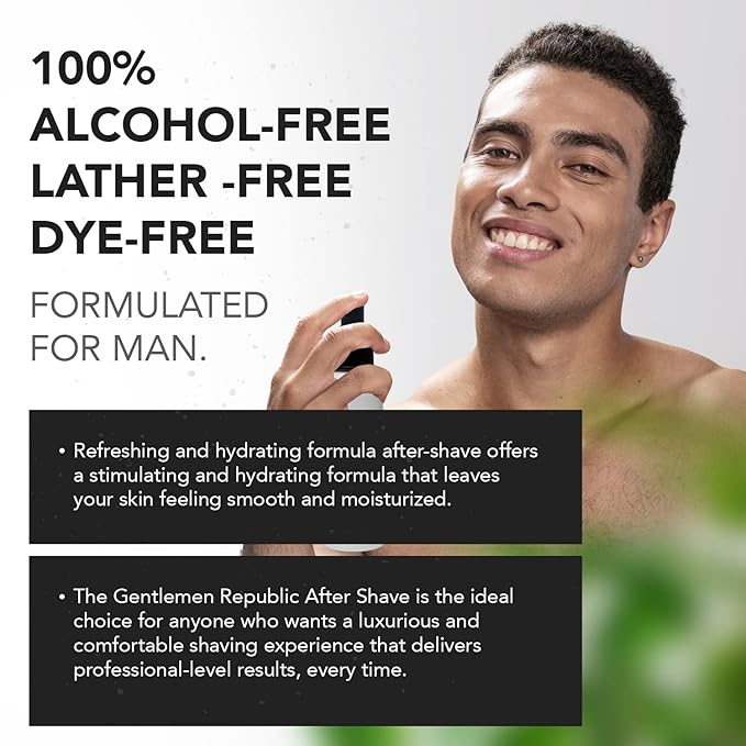 Gentlemen Republic 4oz After Shave - Refreshing and Hydrating Formula with Irritation Protection, 100% Alcohol-Free, Made in the USA