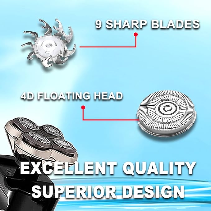 Head Shaver Replacement Heads Compatible with Sk-ull Shaver Pitbull Gold PRO, Pitbull Silver PRO, Palm, Pitbull Platinum PRO, Electric Razor Replacement head for Superior Shaving (16 PACKS)