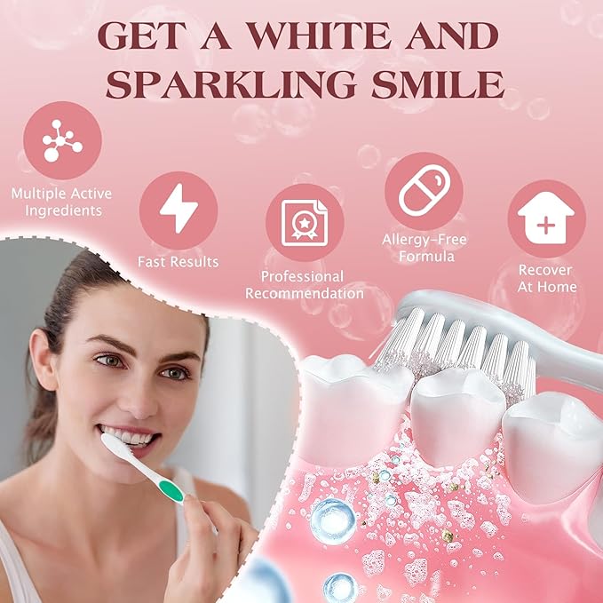 SP-8 Probiotic Whitening Fluoride Free Toothpaste, Upgraded Formula | Ultra Brightening | Gums & Enamel Repair | Mint Flavor | Removes Stain & Plaque | Sensitive Teeth Protection