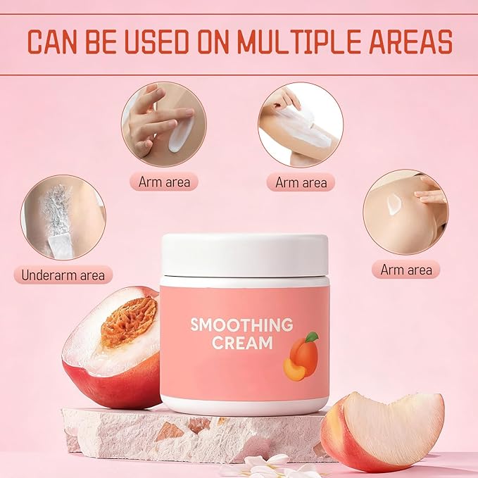 2pcs Luxevéria Facial Hair Removal Cream 50ml, Peach Infused Depilatory, Smooth Skin Treatment for Women & Men
