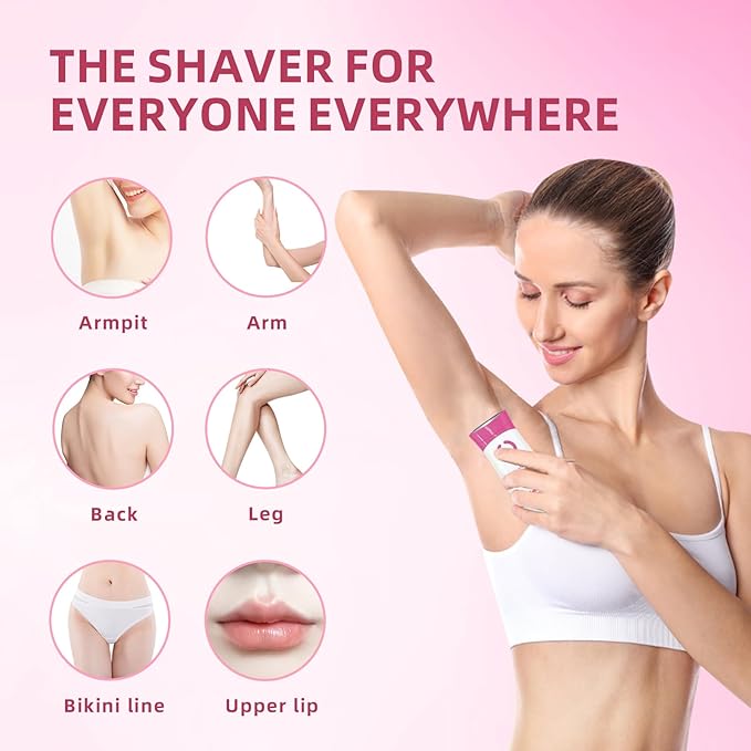 Smooth & Silky Electric Razors for Women, Cordless Electric Dual Foil Shaver & Trimmer, Wet & Dry Women Electric Shaver for Pubic Hair Bikini Legs Armpit