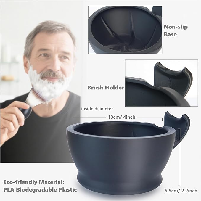 Shaving Brush Set for Men,2 in 1 Shaving Brush Set Includes Synthetic Shaving Brush and PLA Shaving Bowl (Set1)