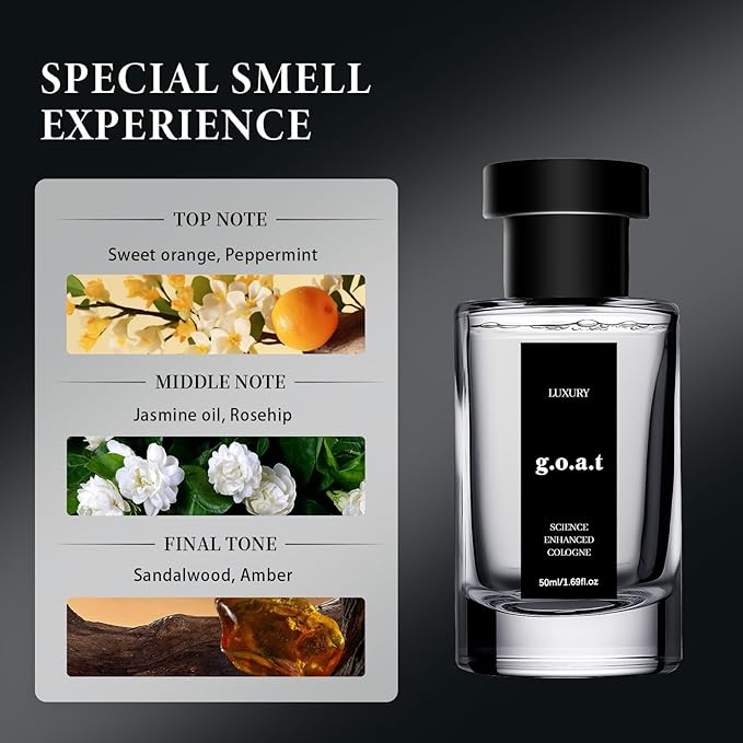 Luxury G.O.A.T Perfume for Men by Rihanna – Midnight Marine Man Cologne, Ocean Aroma & Woody Amber Eau de Parfum, Long Lasting Luxury Cologne Gift, Perfume Para Hombre 1.69 fl oz / 50ml