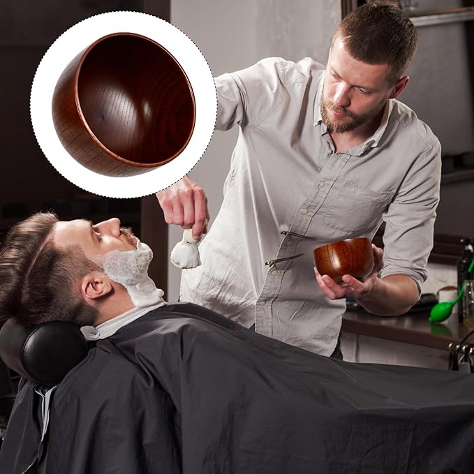 NOLITOY Wooden Shaving Soap Bowl Mug with Lid Shaving Mug Container for Men Sturdy Beard Shave Soap Cup and Face Cleaning