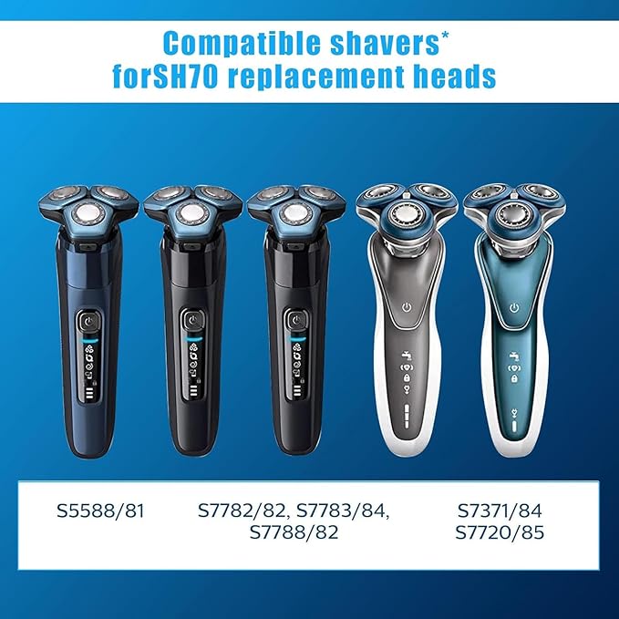 9 Pack SH70/71 Replacement Heads Blades Fit for Philips Norelco Series 7000, New Upgraded SH70 Double Blades for norelco 7000 replacement heads