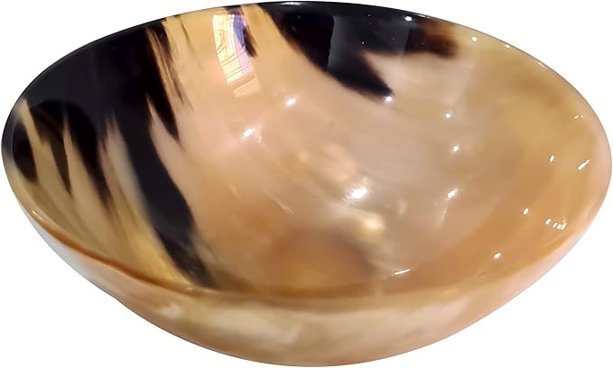 collectiblesBuy Handcrafted Vintage Ox Horn Shave Bowl – 5" Palm Lathering Shaving Soap Bowl for Men – Natural Horn, Lightweight, Unique Gift, Home Décor Accent