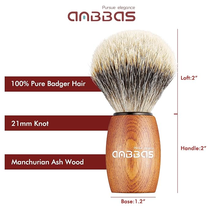 Anbbas Badger Hair Shaving Brush with 100g Shaving Soap Refill and Upgrade Lathering Way-POP Mug A5 Melamine,Foaming Set for Men Wet Shave,Women Girls Hair Removal
