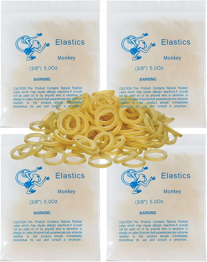 LA MIERE 400 pack Orthodontic Elastics Dental Rubber Bands Intraoral Elastic Bands (Medium, 5 Oz, 3/8‘’ （9.5mm）)