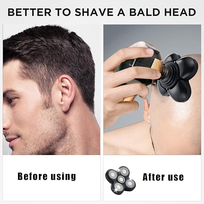 Shaver Replacement Blades Compatible with Freedom Head Shaver Kit, 5 Head Replacment Shaver Heads for Bald Men Head and Face Electric Razor Shaver Head (Heads/2PCS)