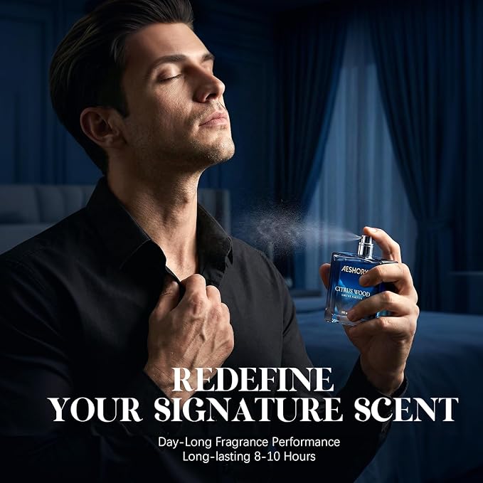 Aeshory Luxury Unisex Perfume, 3.4 FL OZ Long Lasting Eau De Parfum Cologne For Men & Women, Aromatic Citrus Wood Fragrance for Date & Gift, Fresh Scent Perfume Spray